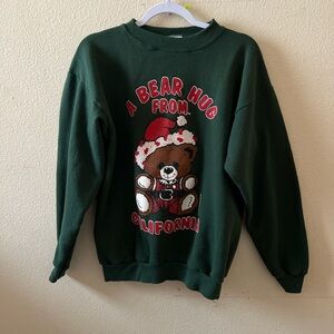 Vintage 90s Cozy Green Bear Hug Sweater